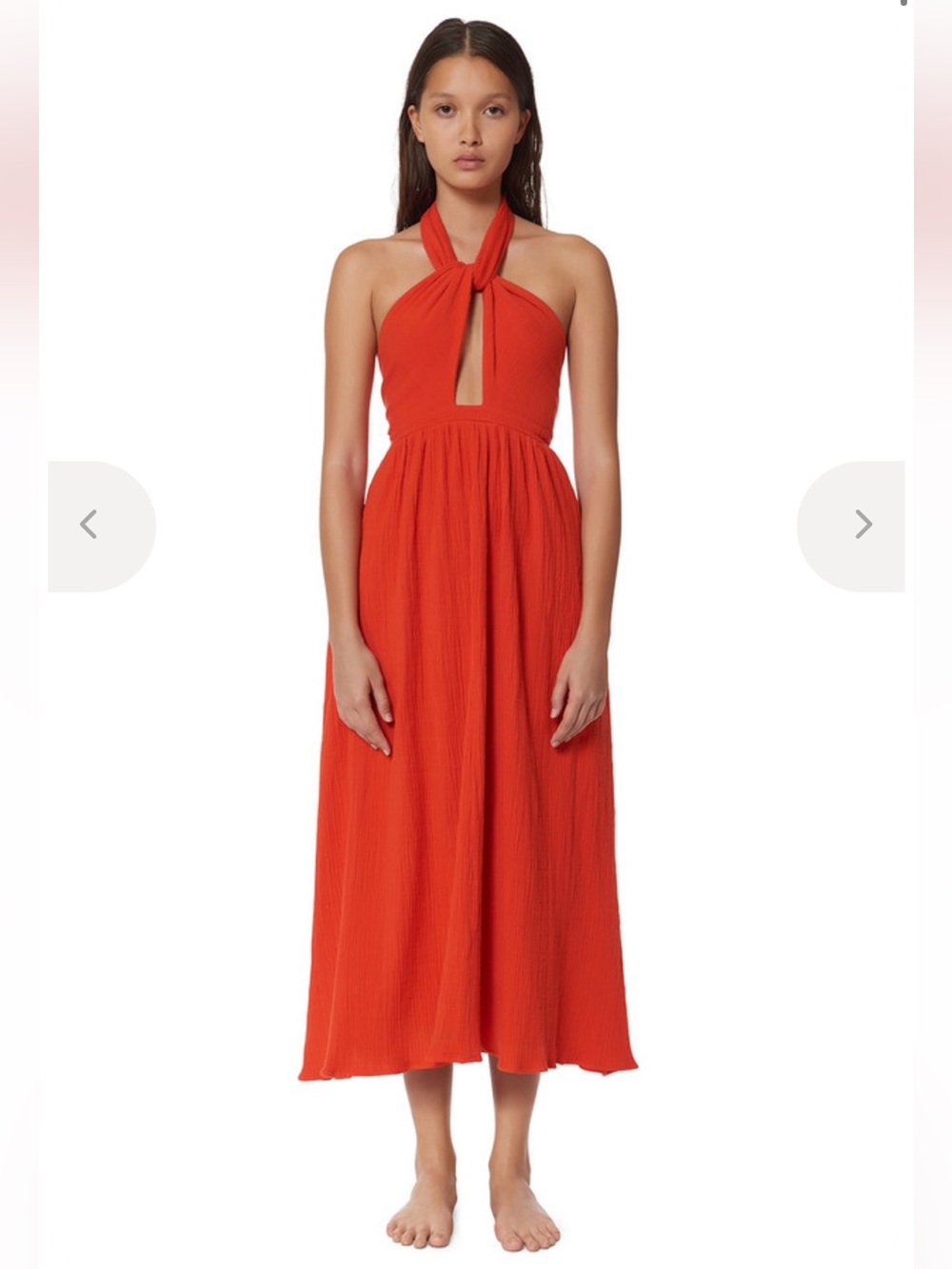 Mara Hoffman TWIST FRONT HALTER DRESS